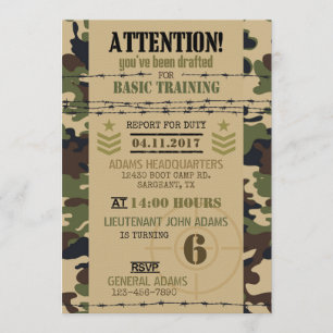 Armee-Waldtarnungs-Militär-Geburtstag Einladung