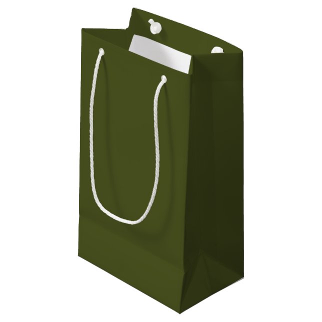 Armeegrün Kleine Geschenktüte (Vorderseite Schrägansicht)
