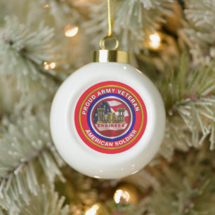 Armeeingenieur Veteran Weihnachten Keramik Kugel-Ornament