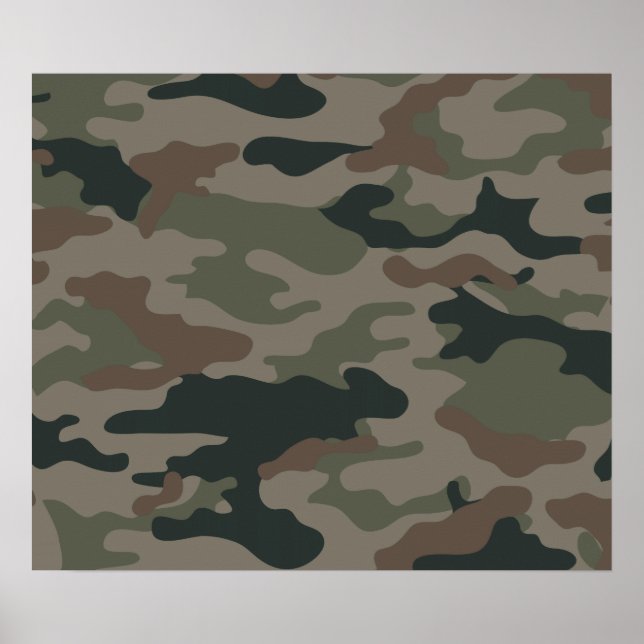 Armeekämpfe im grünen und braunen Militär Poster (Vorne)