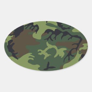 Armeekarouflage Ovaler Aufkleber