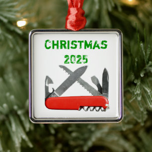 Armeemesser, Multiwerkzeug-Ornament Silbernes Ornament