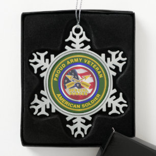 Armeesonderkräfte Weihnachten Schneeflocken Zinn-Ornament