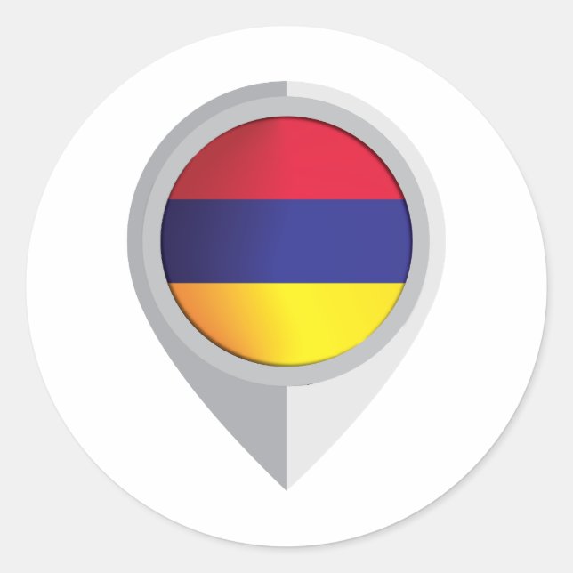 Armenia Button Location Flag Runder Aufkleber (Vorderseite)