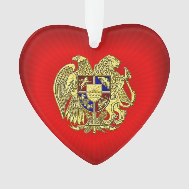Armenia-Coat mit Waffen-Gold-Rotes Herz Ornament (Vorderseite)