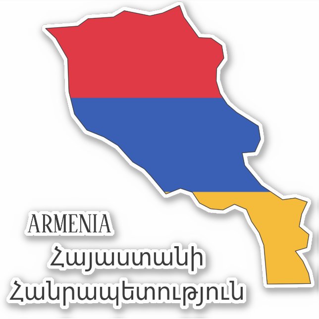 Armenia Flag Charming Patriotic Map Aufkleber (Vorderseite)