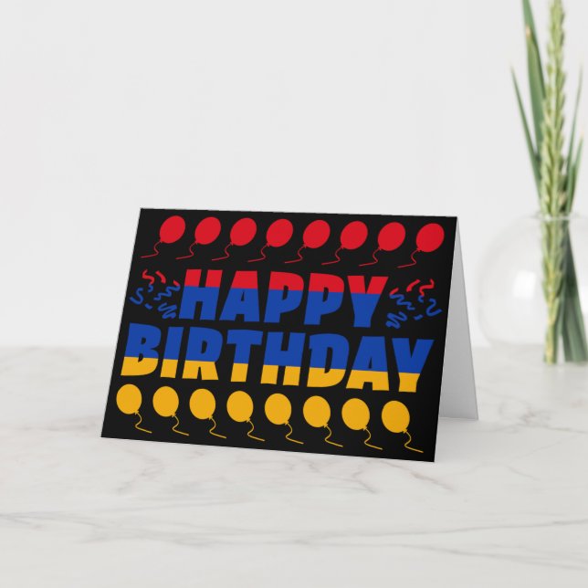 Armenia Flag Patriotic Geburtstag Karte (Vorderseite)