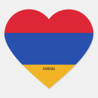 Armenia Flag Splendid Patriotic Heart Sticker