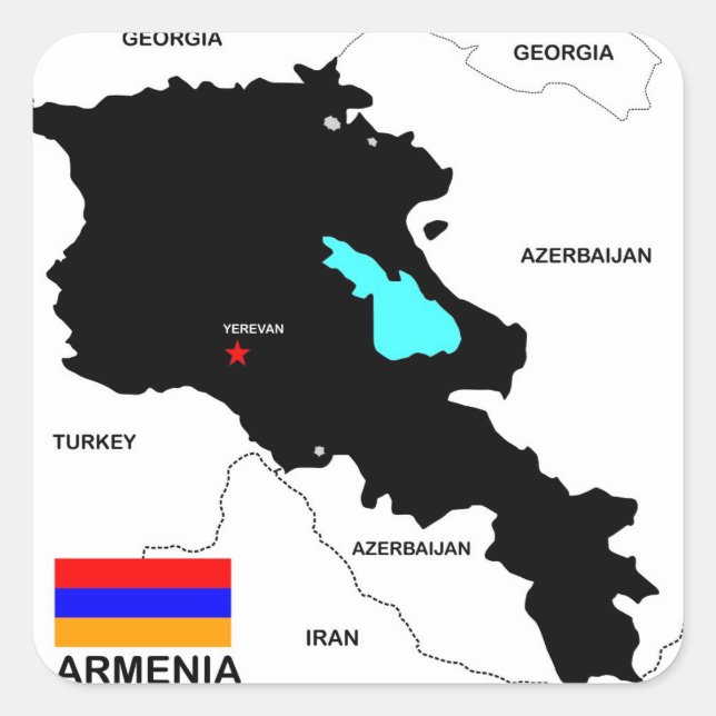 Armenia-Länderflagge Quadratischer Aufkleber (Vorderseite)