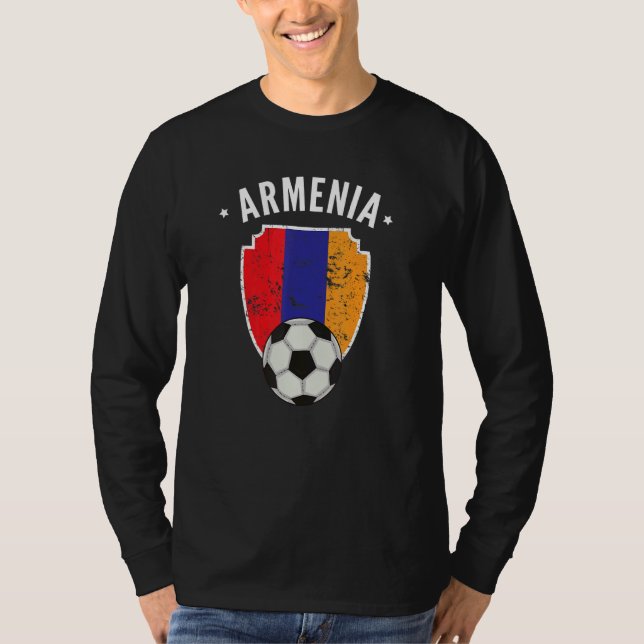 Armenia Soccer Armenia Flaggenfußball Armenischer  T-Shirt (Vorderseite)
