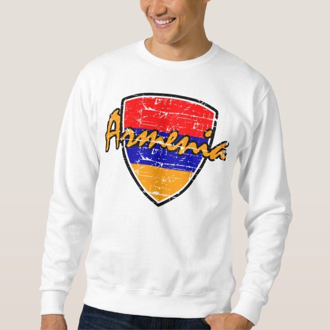 Armenian beunruhigte Flagge Sweatshirt (Vorderseite)