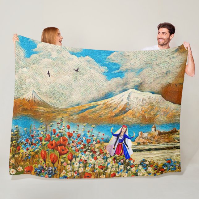 Armenian Flower Girl Fleece Blanket (Beispiel)