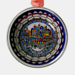 Armenian gemalte Platten-Verzierung Silbernes Ornament