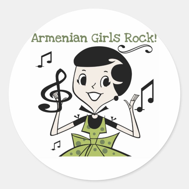 Armenian Girls Rock Runder Aufkleber (Vorderseite)