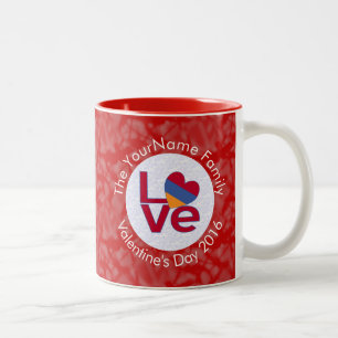 Armenian Red Letters LOVE Flag Personalisiert Zweifarbige Tasse