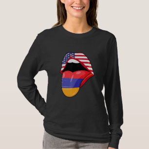 Armenian USA Pride Lips Flag Primerie Armenien Ame T-Shirt