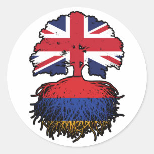 Armenien Armenien Vereinigtes Königreich Großbrita Runder Aufkleber