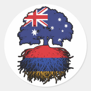 Armenien Armenisch Australisch Australien Tree Roo Runder Aufkleber