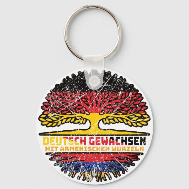 Armenien Armenisch Deutsch Deutschland Baum Wurzel Schlüsselanhänger (Vorderseite)
