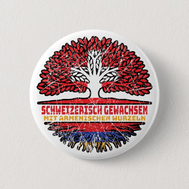 Armenien Armenisch Schweizer Schweiz Baum Wurzel Button (Vorderseite)