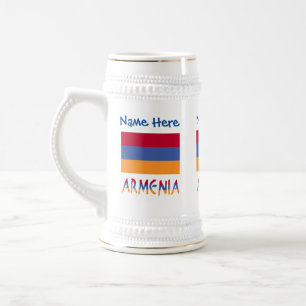 Armenien Armenische Flagge Blau Personalisierung Bierglas