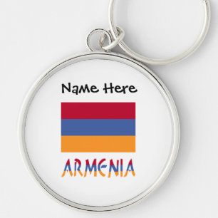 Armenien Armenische Flagge Schwarz Personalisierun Schlüsselanhänger