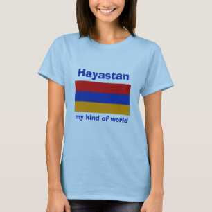 Armenien-Flagge + Karte + Text-T-Shirt T-Shirt