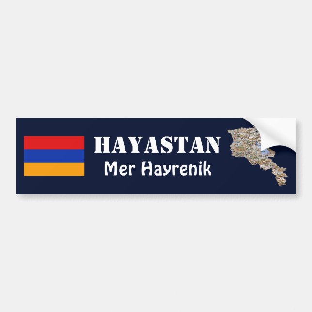Armenien-Flagge + Karten-Autoaufkleber Autoaufkleber (Vorne)