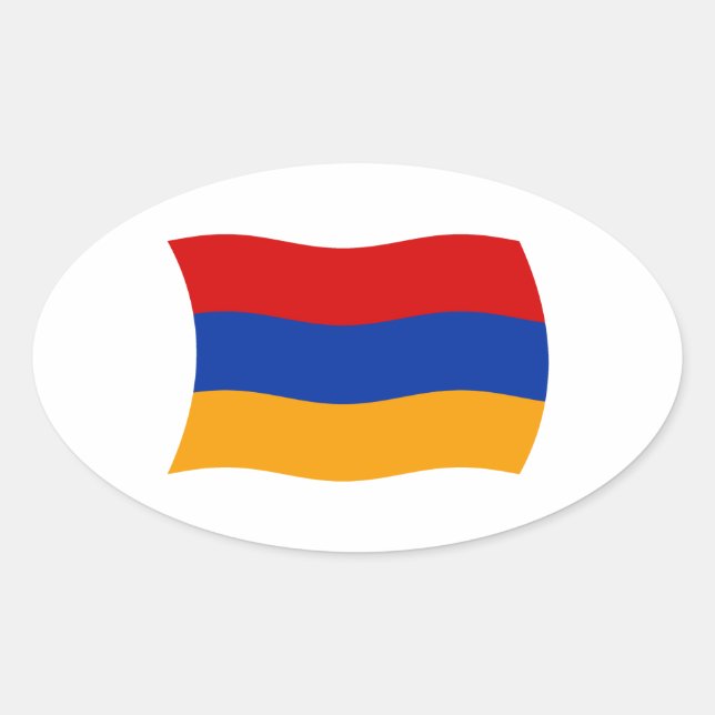 Armenien-Flaggenaufkleber Ovaler Aufkleber (Vorderseite)