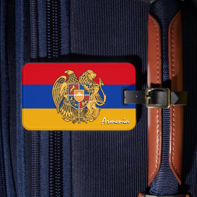 Armenien Gepäckmarken, patriotische armenische Fla Gepäckanhänger (Vorderseite Insitu 4)