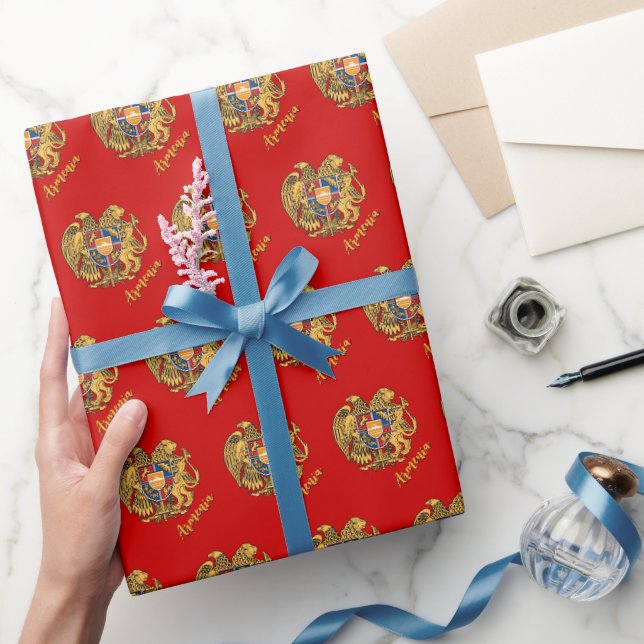 Armenien Geschenke Verpackung, armenische Flagge,  Geschenkpapier (Schenken)