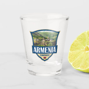 Armenien Illustration Retro-Abzeichen Schnapsglas