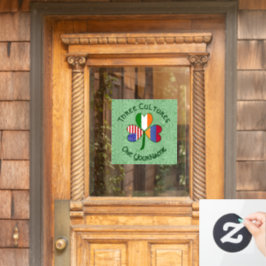 Armenien Irland USA Kleeblatt Flag personalisieren Fensteraufkleber