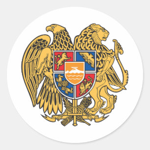 Armenien Landeswappen Symbol Emblem Stern Flagge Runder Aufkleber