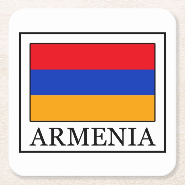 Armenien Rechteckiger Pappuntersetzer (Vorderseite)