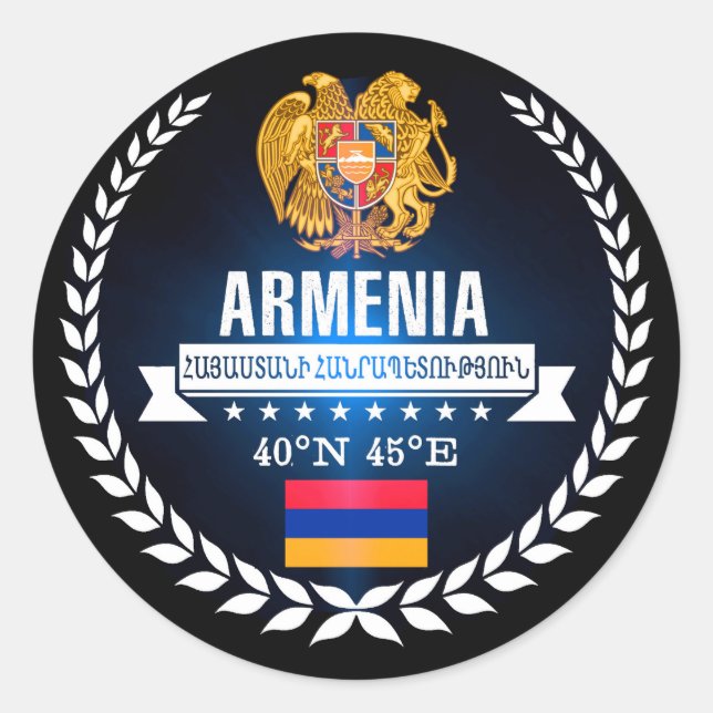 Armenien Runder Aufkleber (Vorderseite)