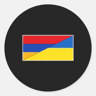 Armenien Ukraine Flagge Armenische Ukrainische Nat Runder Aufkleber