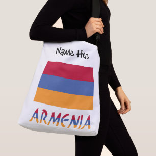 Armenien und Armenische Flagge mit Ihrem Namen Tragetaschen Mit Langen Trägern