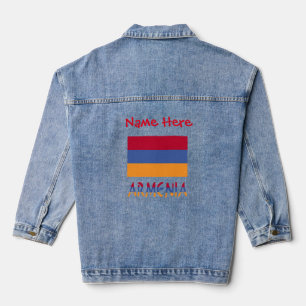 Armenien und Armenische Flagge Personalisierte Fra Jeansjacke