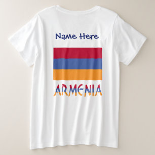 Armenien und personalisierte armenische Flagge in Große Größe T-Shirt