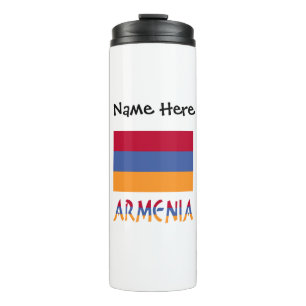 Armenien und personalisierte armenische Flagge Thermosbecher