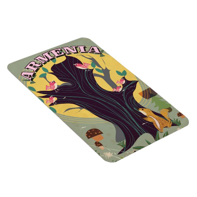 Armenien Vintager Cartoon Magnet (Rechte Seite)