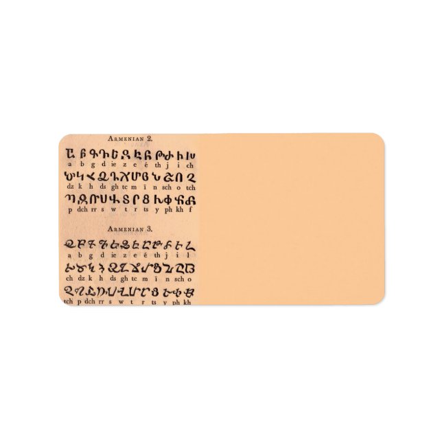 Armenisch-Alphabet-Adressetikett Adressaufkleber (Vorne)