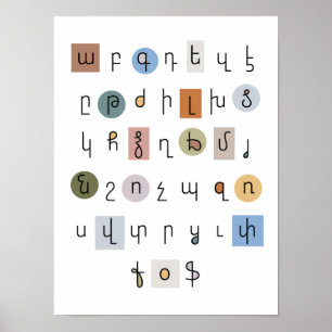 Armenisch-Alphabet, klassischer Osten Poster