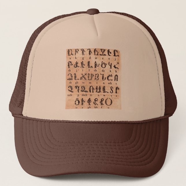 Armenisch-Alphabet Truckerkappe (Vorderseite)