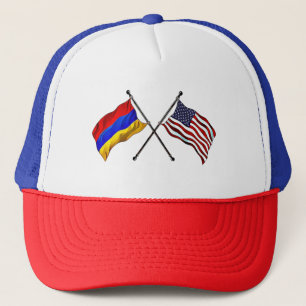 Armenisch American Flags Trucker Hat Truckerkappe