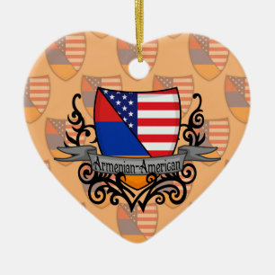 Armenisch-Amerikanische Schild-Flagge Keramikornament
