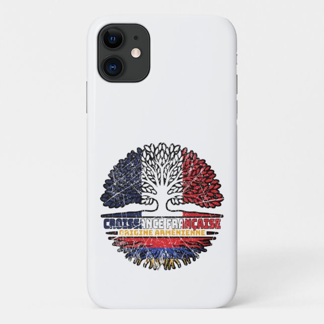 Armenisch-Armenisch-Französisch-Baumwurzelflagge Case-Mate iPhone Hülle (Rückseite)