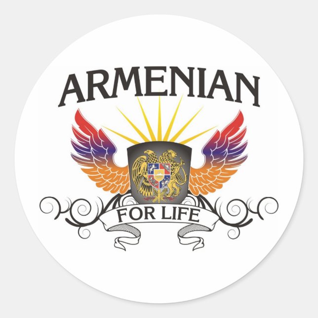 Armenisch fürs Leben Runder Aufkleber (Vorderseite)