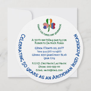Armenisch Irisch Amerikanische Flagge Shamrock Geb Einladung